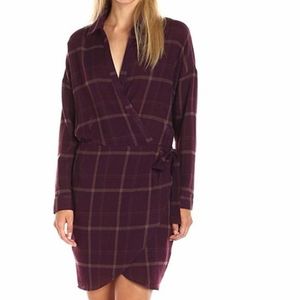 NWT ASTR the label / plaid wrap dress 'rue'